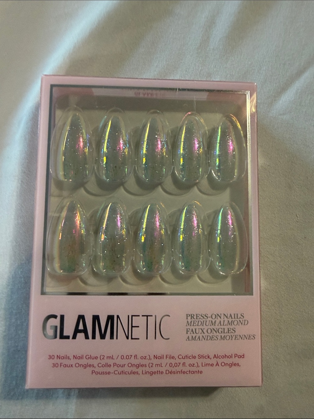 GLAMnetic Iridescent Press-On Almond Nails - Pink/Green Shift